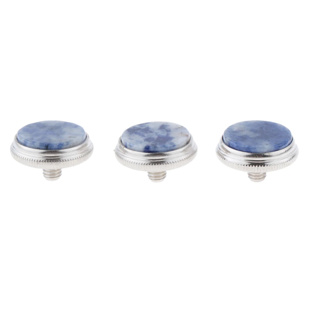 3 Pieces Alloy Shell Inlays Trumpet Finger Buttons Brass Instrument Accessories, 2 Colors for Choose