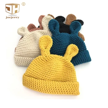 

Cat Ear Hats Women's Roll up Hem Autumn and Winter Crochet Hats Beanie Skull handmade Cute Cap Girl