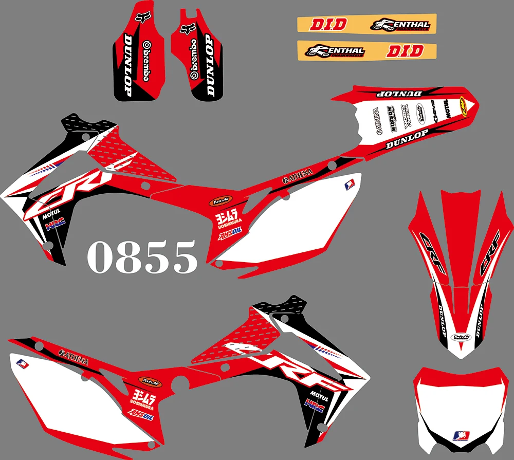 0855 мотоциклетные команды графические и фоны наклейки Наборы для Honda CRF250 2013 и CRF450