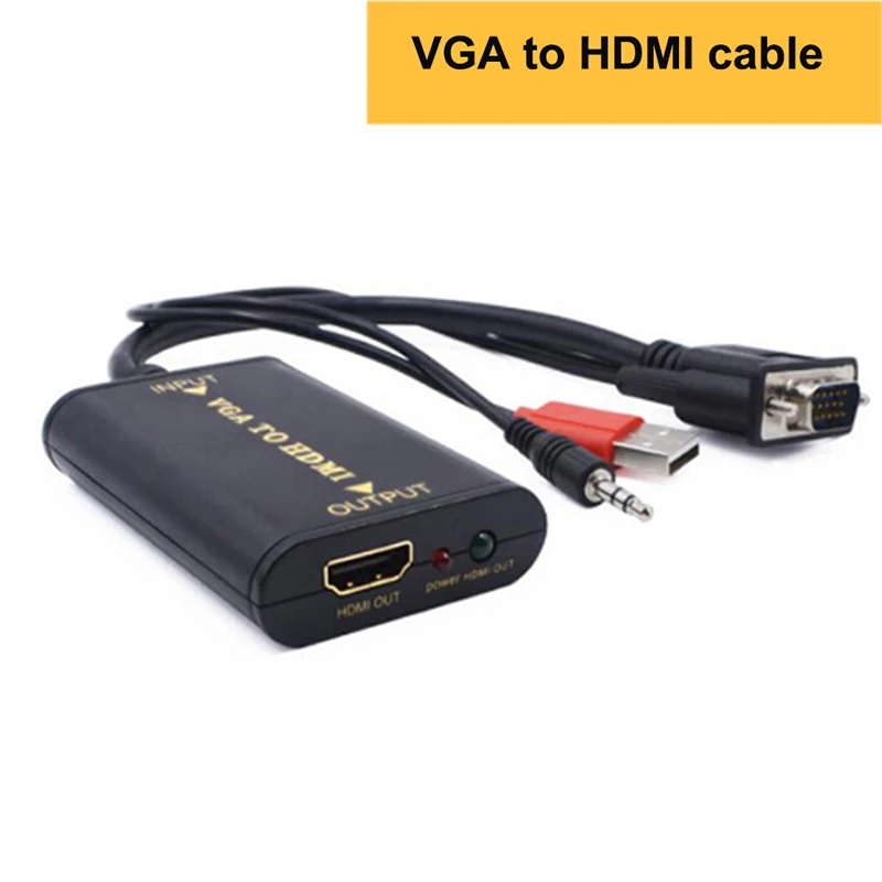 VGA к HDMI VGA адаптер конвертер сплиттер аудио+ преобразователь из VGA в HDMI сплиттер для портативных ПК к HDTV HD мониторов