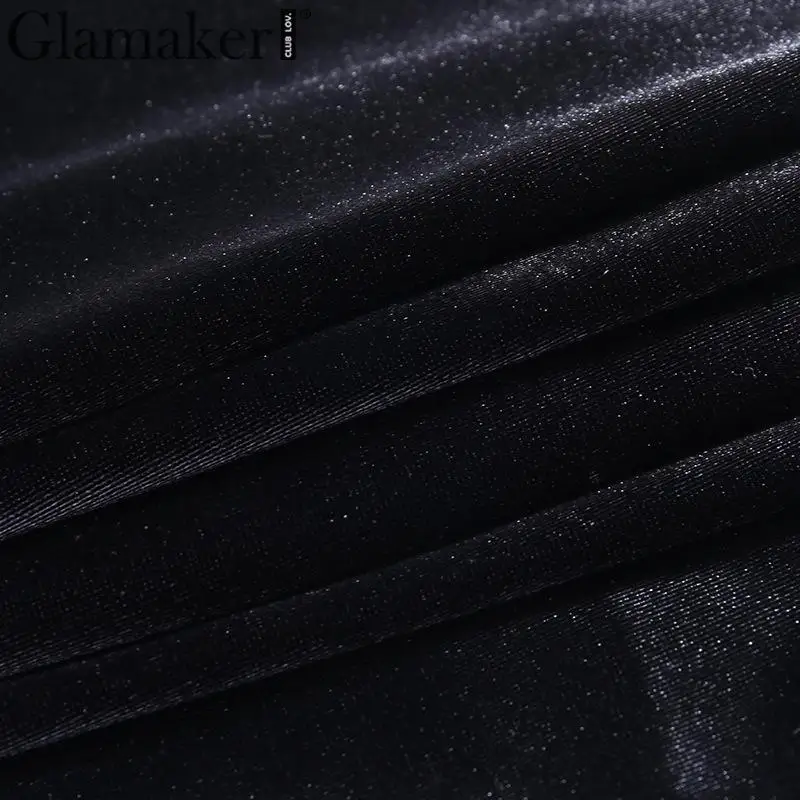 Glamaker, сексуальный костюм из двух частей, атласное платье, женское, облегающее, Мини, Клубное, черное платье, элегантные, вечерние, без рукавов, женское короткое платье
