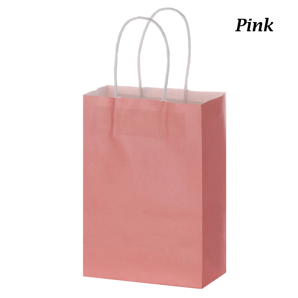 pink 5 шт./упак. для вторичной переработки красочные многофункциональной подарочные пакеты Kraft Бумага конфеты посылка Сумки из натуральной кожи подарки для детей Свадебные сувениры вечерние поставки - Цвет: pink