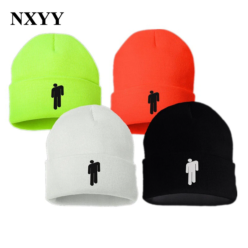 NXYY Billie Eilish Beanie, 4 цвета, женская зимняя шапка на каждый день, простая вязанная шапка в стиле хип-хоп, теплые шапки для девочек, Homme Gorras Mujer