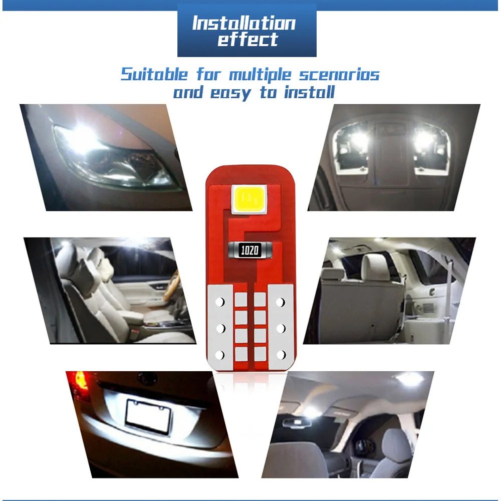 Чтение светильник автомобиля светодиодный лампы T10 2835 3 Вт светодиодные E1 2SMD 10 шт.