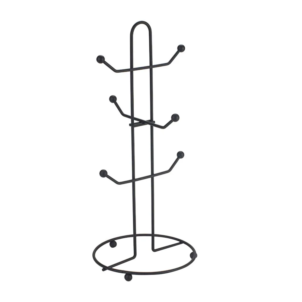 

Home Drinkware Shelf Hanging Non Slip Stand Cup Holder Bar Decoration Kitchen Desktop Smooth Surface Iron 6 Hooks Organizer