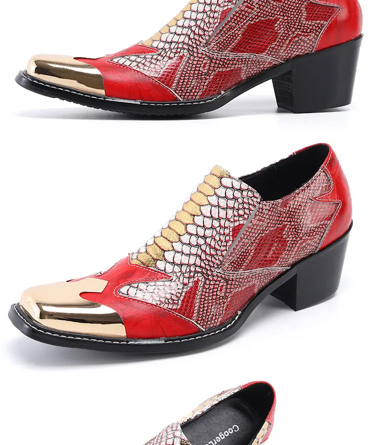 Herrenschuhe aus echtem Leder mit hohem Absatz, die die Körpergröße optisch erhöhen, luxuriöse Business-Casual-Schuhe für Frühling, Bankette, gesellschaftliche Anlässe und Hochzeiten. – Detail 21
