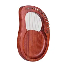 WH16 16-String деревянный Лира Арфы металлическими струнами из красного дерева однотонные лесенка из дерева и веревки инструмент с сумкой для переноски Тюнинг ключ, дюймовый стандарт ткань для очистки