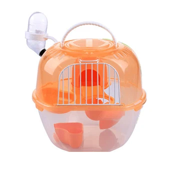 

Portable Double-Deck Hamster Cage Apple Shape Outdoor Creative Pet Carrying Cage