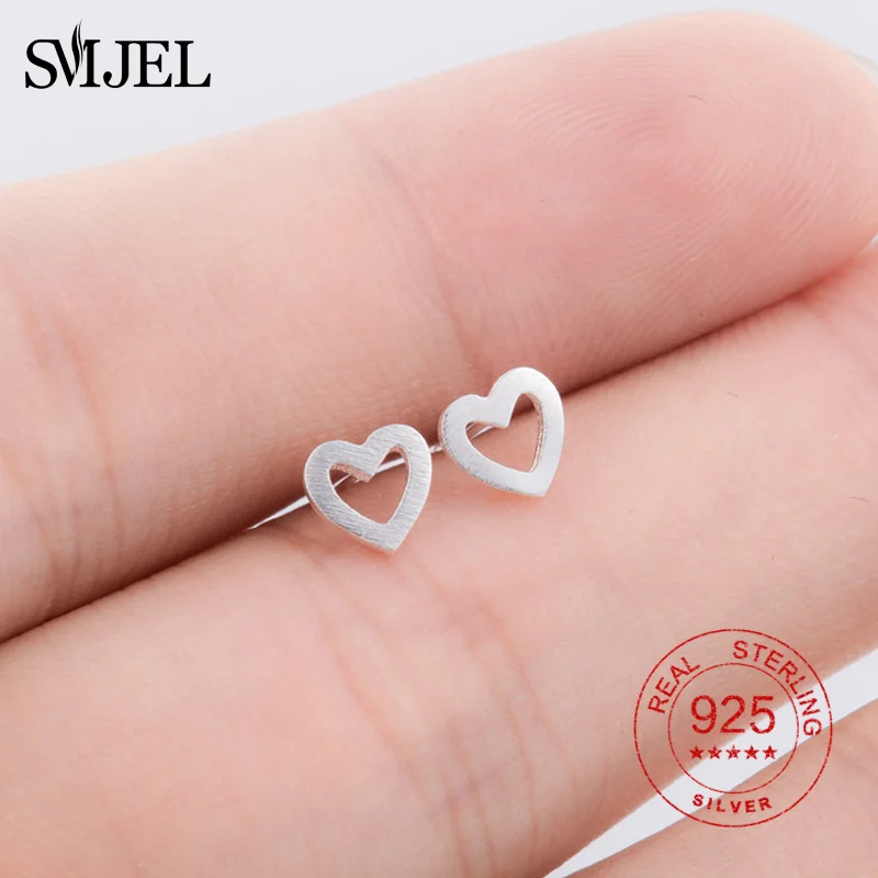 SMJEL, настоящее 925 пробы, серебряные серьги с перьями для женщин, серьги с крестиком в виде сердца, серьги в виде мотоцикла, маленькие ювелирные изделия, подарки для мужчин и детей - Цвет камня: 40