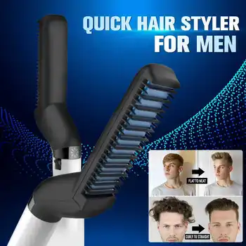 

Men's Hair Styling Comb Roll Straight Hair Comb Multifunctional Hair Comb Hairdresser Brush Curler Straightener Roll Iron Quick