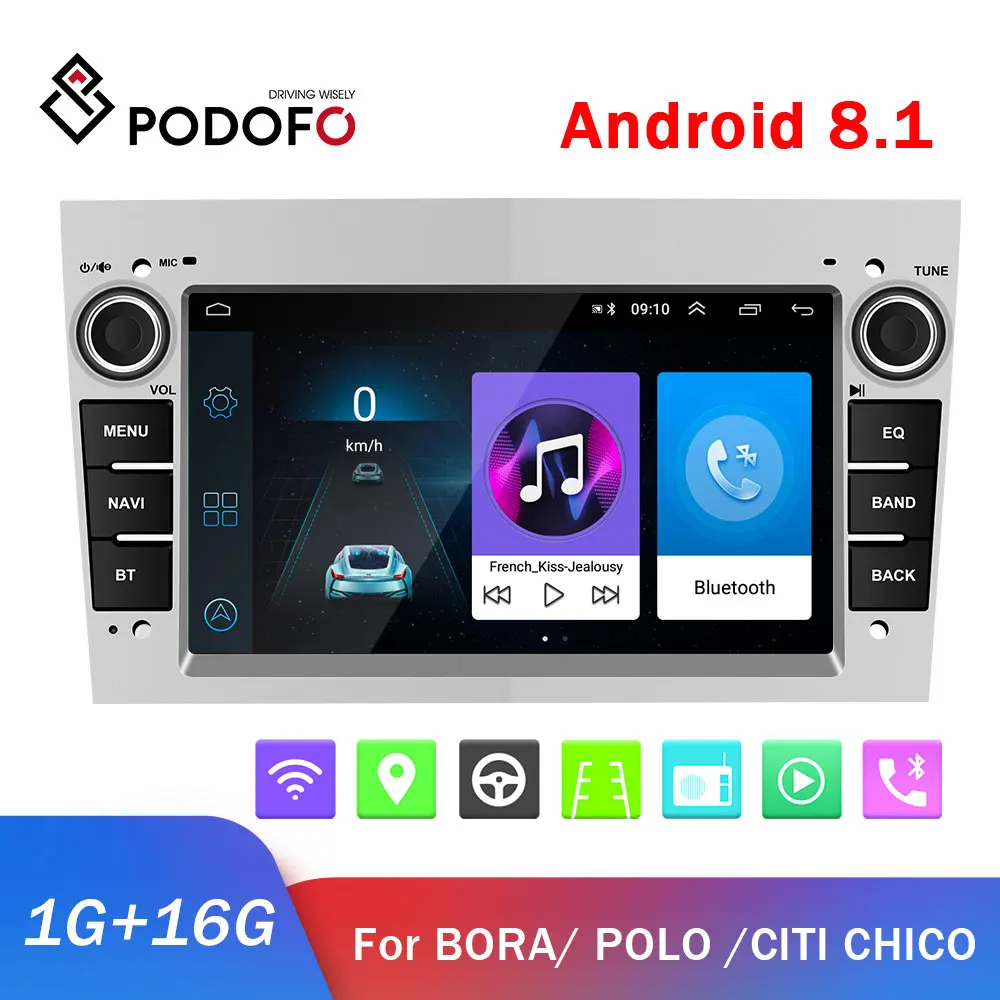 Автомобильный мультимедийный плеер Podofo 2din Android GPS стерео для