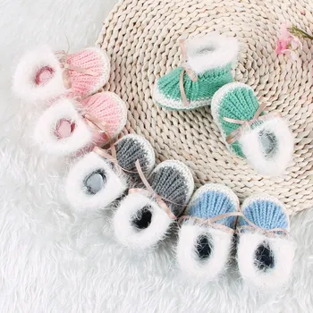 

Autumn Spring Baby Shoes Infants Crochet Knit Boots Toddler Girl Boy Yarn Wool Snow Boot Riband Crib Shoes Winter Booties