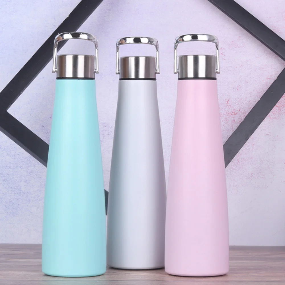 Solid Fashion Office Portable Travel Leakproof Double Deck Vacuum Cup Stainless Steel Gifts Non-Slip Outdoor Sports 500ml Home