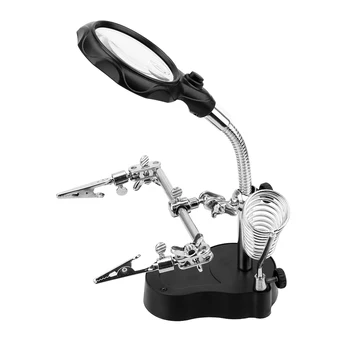 

Magnifier LED Lighting Soldering Stand Third Hand Helping Desktop Soldering Holder Welding Equipment Auxiliary Tool Repair Tool