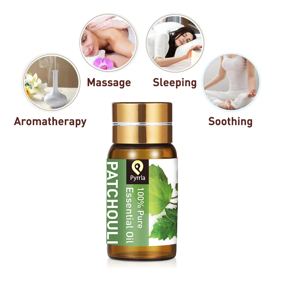 Pyrrla 5ml Patchouli Pure Essential Oils For Aromatherapy Diffuser Humidifier Clary Sage