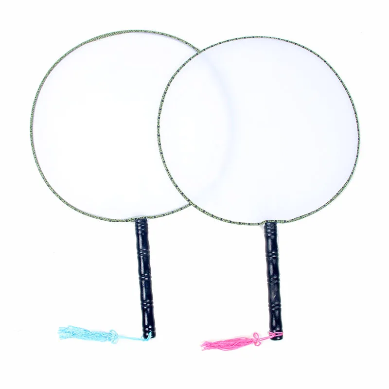 

Fill Circle Creative Handmade round Fanned Sector Blank Fine Art Temple Fan DIY round Silk Fan Cloth Non-