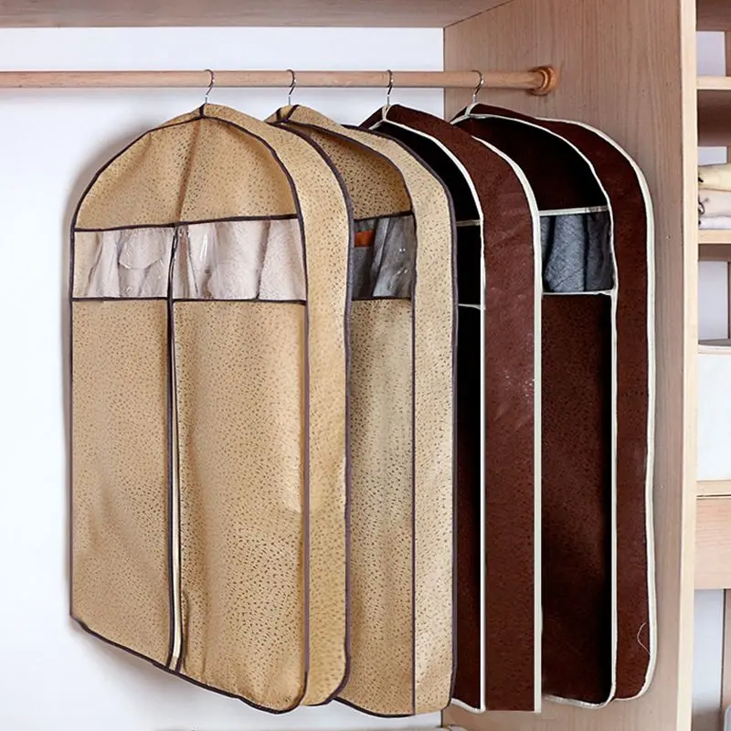 Abrigo tridimensional para el hogar, funda antipolvo para ropa, larga, de ante, bolsa de almacenamiento de ropa