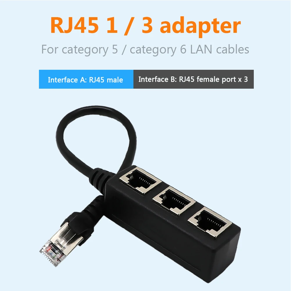 LAN Ethernet сеть RJ45 разъем 1 Папа 3 мама сплиттер адаптер кабель для ПК ноутбука