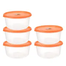 Saim контейнер для хранения ланча, пластиковый контейнер для еды, Круглый Прозрачный большой контейнер, 5 шт., контейнер для хранения еды на кухне, контейнер для ланчбокса