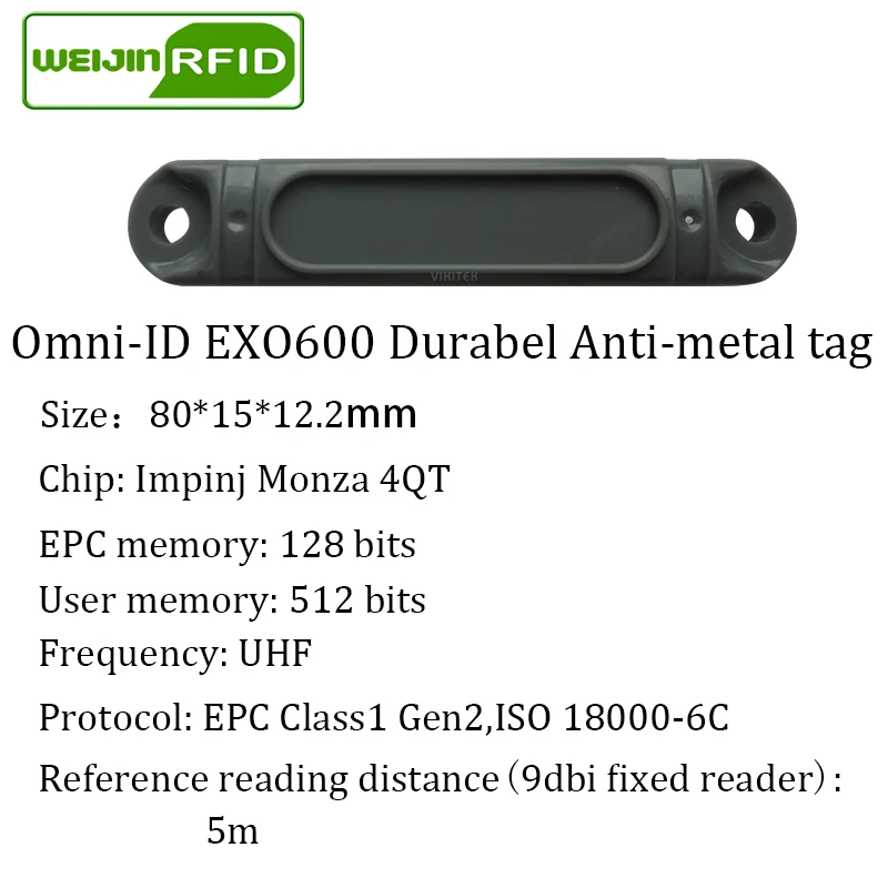 Металлическая метка UHF RFID omni ID EXO600 915 МГц 868 Impinj Monza4QT EPC C1G2 6C прочная ABS смарт карта