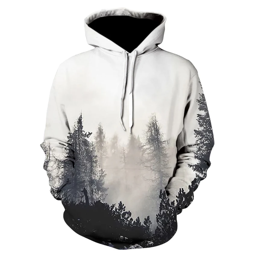 men 3d milk print hooded sweatshirt