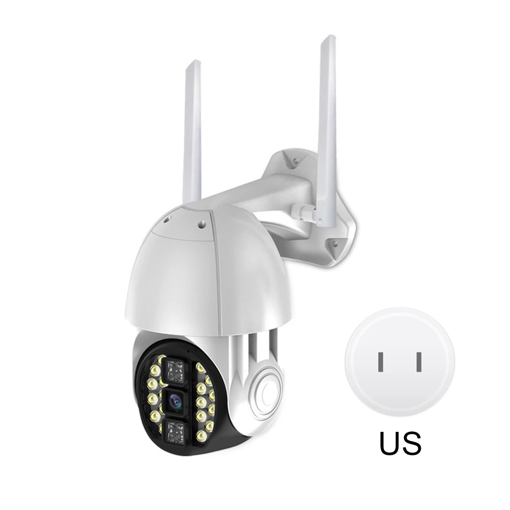 US Wifi камера, сетевая камера, Wifi камера безопасности, IP66, уличная, узор, 20LED, две антенны, для помещений, ночное видение, для дома, Surveilance - Цвет: US