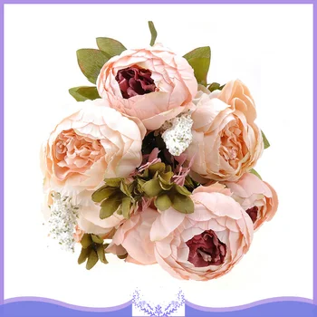 

8 Heads Pretty Charming 1 Bouquet Artificial Peony Flowers Festival Party Decorative Flower Wedding Christmas Home Decal Flower