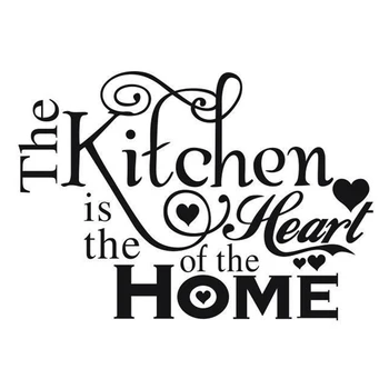 

New Kitchen Is Heart Of The Home Letter Pattern Wall Sticker PVC Removable Home Decor DIY Wall Art MURAL