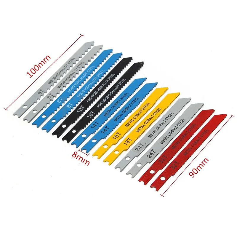 

14pcs Jigsaw Blades Set For Black & Decker Assorted U Fitting Jigsaw Blades Metal Plastic Wood Working Saw Blade