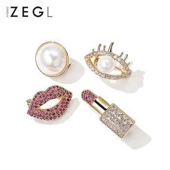

ZEGL small brooch set female cardigan sweater coat scarf pin buckle decoration creative wild clothes accessories badge