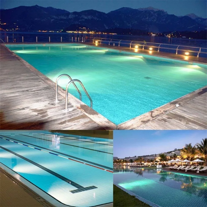 PAR56 RGB LED Underwater Pool Lights Bulbs 18W Swimming Pool Light Embedded Fountain Pond with Remote Controller Waterproof IP68
