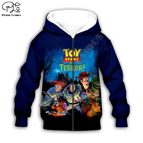 Kids zip hoodies Дети мальчик девочка История Игрушек 4 Террор Хэллоуин костюм 3d печати толстовки с длинным рукавом тыква летучая мышь Свитшот лето - Цвет: Kids zip hoodies