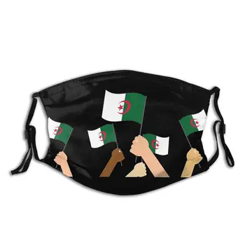 

Flags Of Algeria Algerian Reusable Face Mouth Mask Fabric Anti Haze Protection Mask Mouth Muffle with Filters