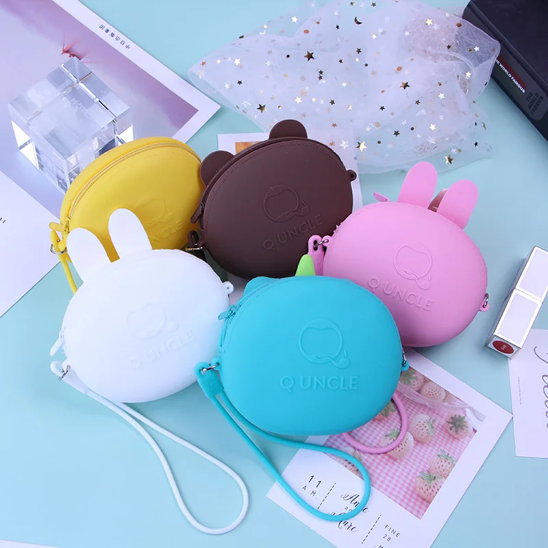 Модные женские кошельки Kawaii С мультяшным рисунком силиконовая Косметическая