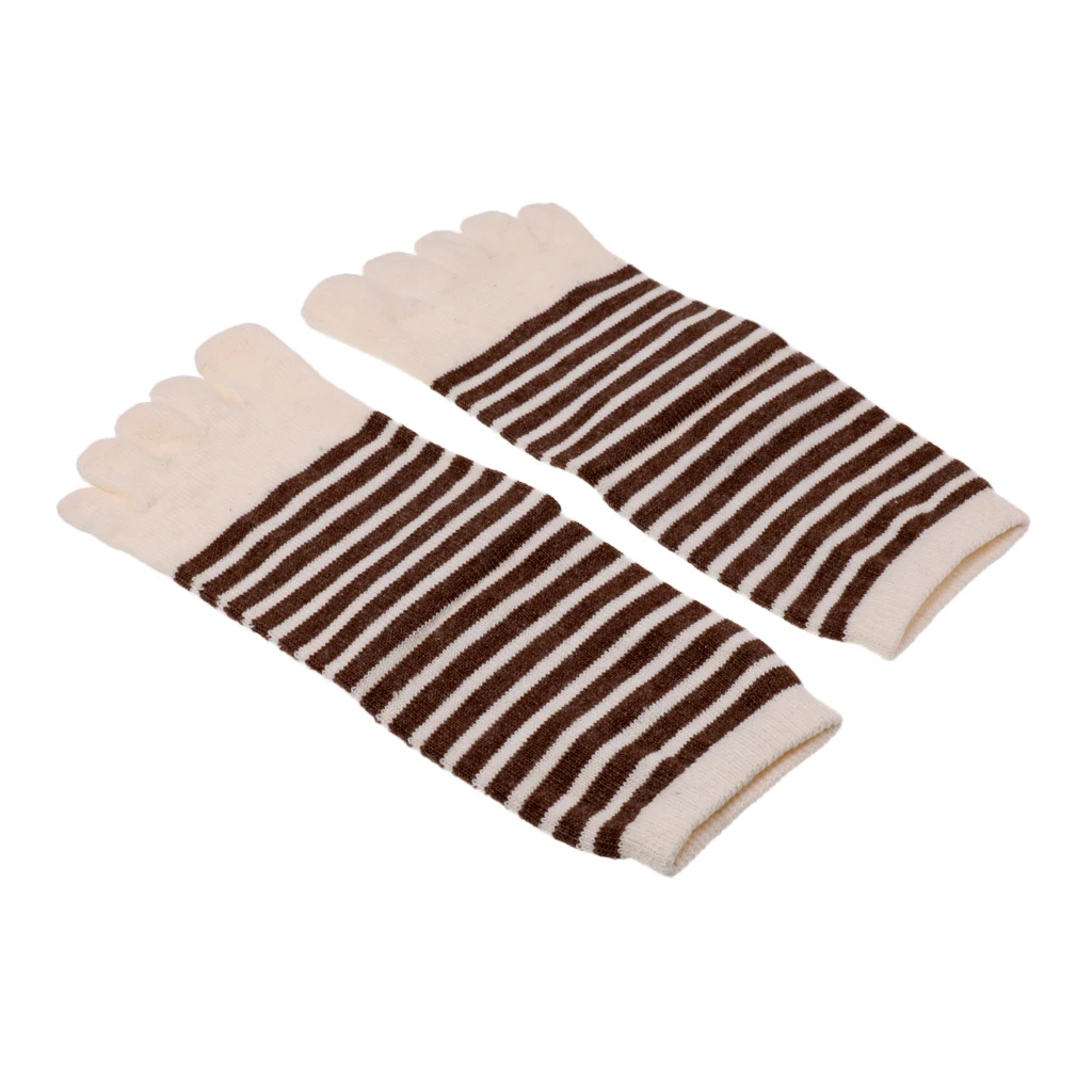 Striped Toe Socks Female Crew Striped Cotton Socks Ladies Casual Cute Socks