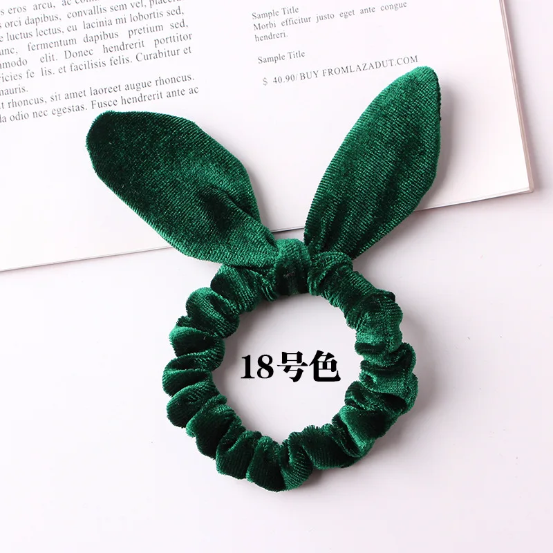 Cute Girls Velvet Scrunchies Rabbit Ears Solid Color Elastic Hair Bands Ponytail Hair Ties Women Hair Accessories Christmas Gift head scarves for women Hair Accessories