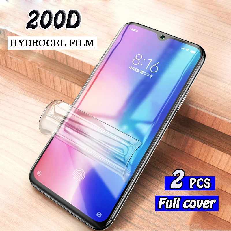 2 шт. 200D Гидрогелевая пленка для Xiaomi Mi 9T Pro A3 9 Lite 8 SE CC9 CC9E Защитная пленка для экрана не стекло