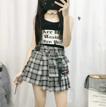 

Korean Harajuku Style sweet Autumn Plaid pleated skirt cute kawaii preppy style temperament mini JK college uniform skirt