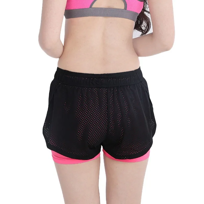 Новинка, женская летняя одежда для фитнеса, короткая крутая одежда, хлопковая сетчатая короткая тренировочная двухслойная одежда