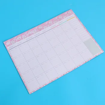 

Monthly Planner Calendar Schedule Organizer Agenda Schedule Organizer Notebook with Decorative Border(Pink Flower)
