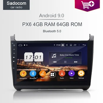 

10.1" DSP PX6 Android 9.0 Car DVD Player GPS 4GB RAM 8 core map RDS Radio wifi car radio DVR rear camera TV For VW POLO 2015