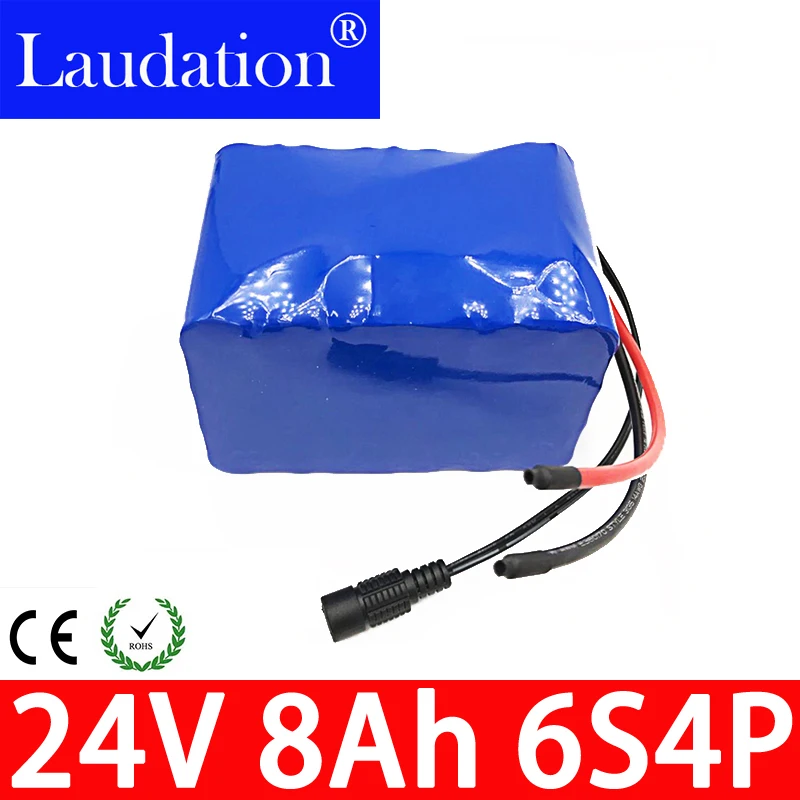 Laudation 24v литий-ионный аккумулятор для 8Ah 6s4p инвалидной коляске Аккумулятор Встроенный bms DC for250w мотор для электрического велосипеда честный магазин