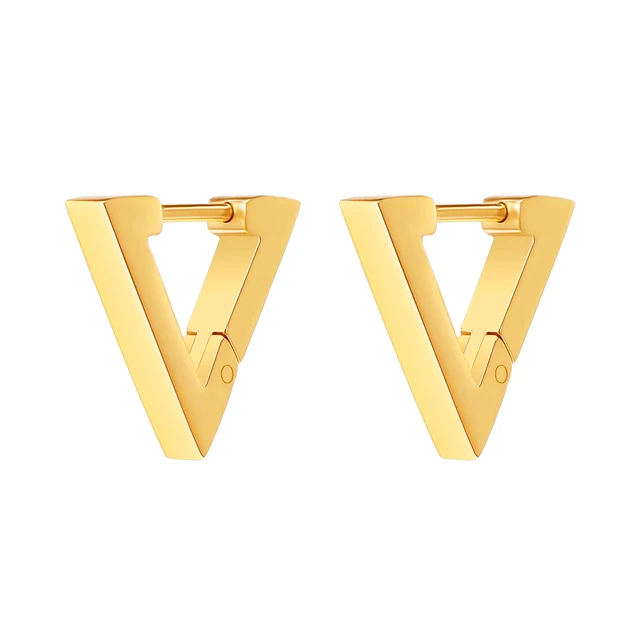 Stainless Steel Hoop Earrings for Women Men Black Rose Gold Plated Circle Round Earring Geometric Classic Cartilage Earrings EH696 Gold