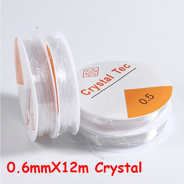 100M Plastic Crystal DIY Beading Stretch Cords Elastic Line Jewelry Making Supply Wire String jeweleri thread String Thread 0.6mmX12m Crystal
