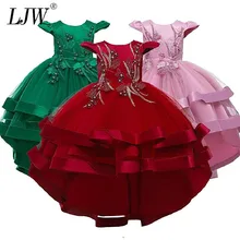 Одежда для девочек кружевные вечерние платья с блестками для девочек, одежда для маленьких девочек Детский костюм для дня рождения для маленьких девочек от 2 до 12 лет