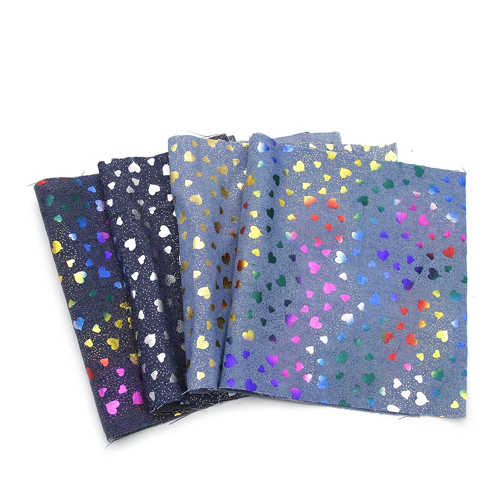 David accessories 20*33 см хлопковая джинсовая ткань с цветным принтом сердца одежда сделай