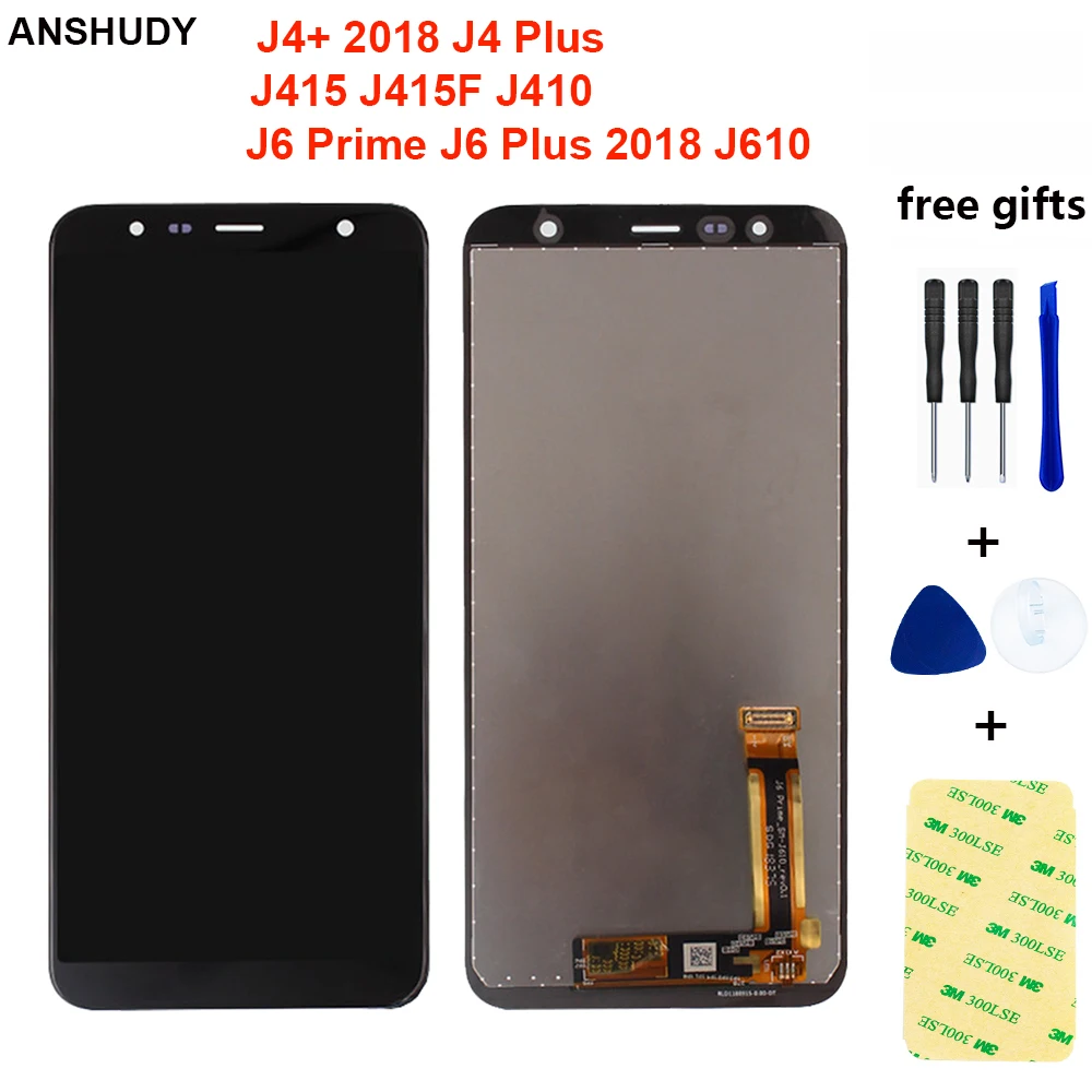 Для samsung Galaxy J4 + 2018 Plus J415 J415F J410 J6 Prime J610 ЖК дисплей сенсорный экран сенсор запасные