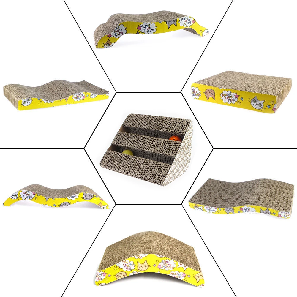 

Corrugated Paper Pet Cat Scratcher For Kitten Catnip Cat Scratching Pad Board Mat Scratcher For Cats Pet Toy Game Accessories