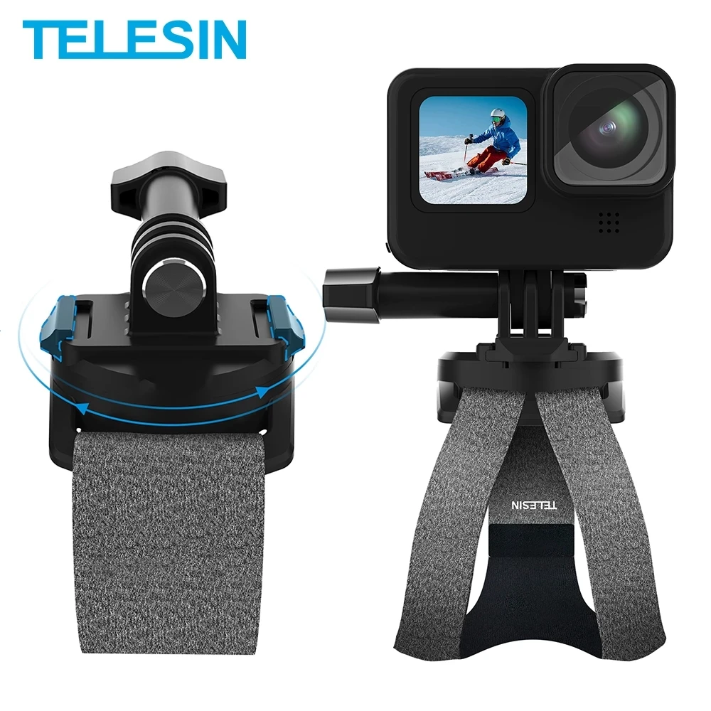 

Ремешок на запястье TELESIN для камеры GoPro Hero 12 11 10 Insta360 DJI Action4, вращение на 360 градусов, быстрая регулировка