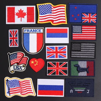 

France National Flag Iron On Patches For Backpacks Clothes Decor Military Arm Embroidery Patch Badge DIY Stickers Accessories